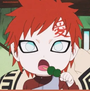 💋 Gaara Naruto アニメ, ちび, 我愛羅, ナルト, 漫画 telegram sticker