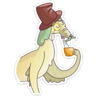 🍮 anjing, hewan, topi tinggi, teh, monokel, elegan telegram sticker
