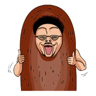 👍 kartun, karakter, jempol ke atas, ilustrasi, kacamata telegram sticker