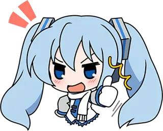💪 Hatsune Miku Anime, Chibi, Vocaloid, Hatsune Miku, Joinha, Fofo telegram sticker