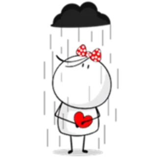 🌦 sedih, awan, hujan, hati, kartun, emosional, cinta telegram sticker