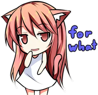 😙 for what chica gato, anime, pregunta, lindo, manga whatsapp sticker