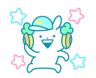 ☀ conejo, dibujos animados, lindo, conejito, personaje, pegatina telegram sticker