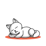 🐟 cat, sleeping, animal, cute, cartoon telegram sticker