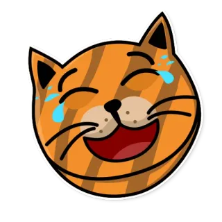 😝 cat, sticker, laughing, emoji, animal telegram sticker