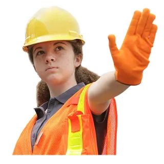 ✋ construction, worker, safety, stop, traffic, hardhat telegram sticker