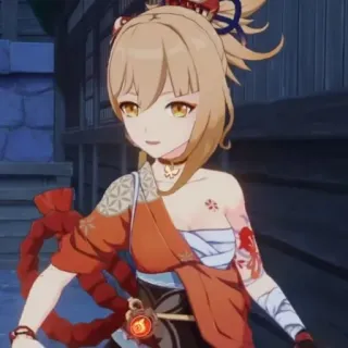 🎆 Yoimiya Genshin Impact Anime, Videojuego, Genshin Impact, Yoimiya, Personaje, Mujer whatsapp sticker