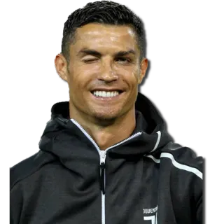 😜 Cristiano Ronaldo voetbal, voetballer, atleet, knipoog, speler telegram sticker