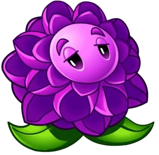 🌸 pianta, viola, fiore, cartone animato, faccia whatsapp sticker