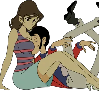 😻 Lupin III Аниме, Мультфильм, Пара, Люпен III, Персонаж whatsapp sticker