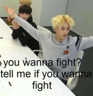 🔪 you wanna fight?
tell me if you wanna fight ต่อสู้, ความท้าทาย, ตลก, มีม telegram sticker