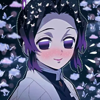 🥰 Shinobu Kocho Demon Slayer Anime, Demon Slayer, Shinobu Kocho, Mangá, Borboleta, Roxo telegram sticker