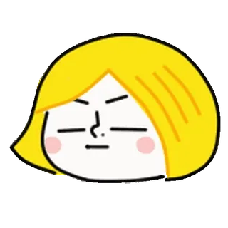 👩 adesivo, capelli biondi, cartone animato, faccia, espressione, emoji telegram sticker
