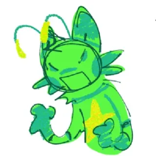 ❇️ Obcy, Kreskówka, Zielony, Postać, Gwiazda, Rysunek, Naklejka telegram sticker