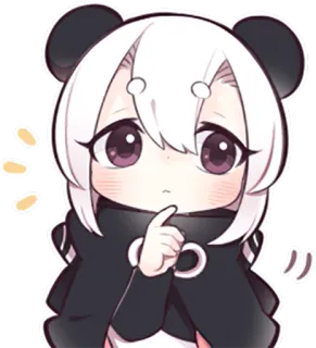 🤔 Anime, Panda, Mono, Kawaii, Chibi, Dibujos animados, Mascota telegram sticker