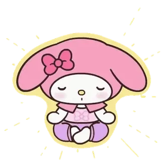 😊 My Melody My Melody, Sanrio, kawaii, lindo, dibujos animados, personaje, rosa telegram sticker