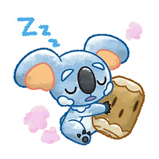 😴 Zzz koala, dormire, carino, cartone animato, animale, zzz telegram sticker