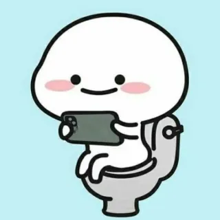 📲 Toilette, Badezimmer, Telefon, Cartoon, Sitzend telegram sticker
