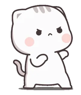 ⭐️ cat, angry, cartoon, cute, animal, sticker telegram sticker