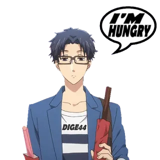 🥭 I'M HUNGRY Anime, Affamato, Cibo, Maschio, Personaggio, Fumetto, Cartone animato telegram sticker