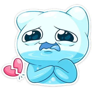 ⭐ sad, crying, broken heart, cute, cartoon telegram sticker