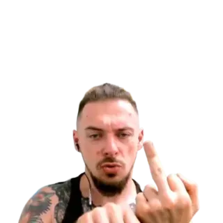 🖕 นิ้วกลาง, หยาบคาย, ท่าทาง, ผู้ชาย, รอยสัก telegram sticker
