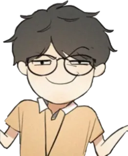 🙂 cartoon, person, glasses, smirk, animation telegram sticker