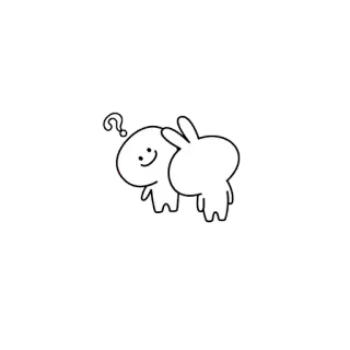 ❓ cartoon, question mark, cute, character, sticker, funny, illustration telegram sticker