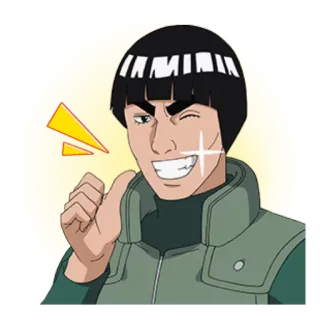 😁 Might Guy Naruto Аниме, Наклейка, Мультфильм, Майто Гай, Наруто telegram sticker