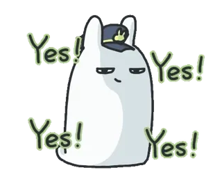 ✅ Yes! oui, accord, positif, approbation, blanc telegram sticker
