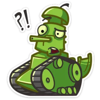 😦 tank, kartun, kendaraan, militer, stiker whatsapp sticker