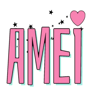 🎀 AMEI Nome, Personalizado, Amei, Rosa, Coração telegram sticker