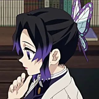 🤔 Shinobu Kocho Demon Slayer 애니메이션, 귀멸의 칼날, 코쵸우 시노부, 나비, 만화 telegram sticker