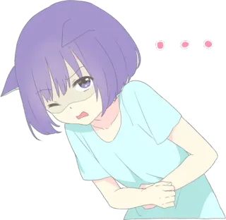 🤢 Аниме, Девушка, Милый, Мультфильм whatsapp sticker
