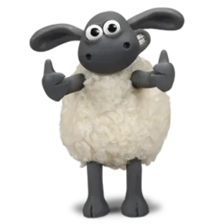 👍 Shaun the Sheep pecora, cartone animato, pollice in su, animato telegram sticker