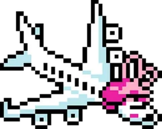 💥 avión, pixel art, avión, pixel, volando whatsapp sticker