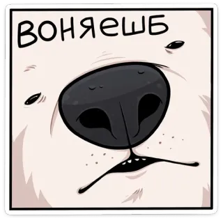 👃 ВОНЯЕШЬ orso polare, cartoni animati, lingua russa, insulto telegram sticker