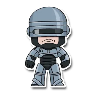 🤖 Robocop robot, cyborg, policja, przyszłość, science fiction, postać filmowa telegram sticker