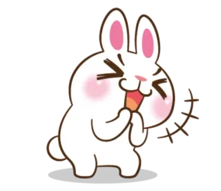 😂 кролик, мультфильм, счастливый, животное whatsapp sticker