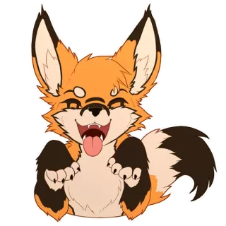 🤗 rubah, hewan, kartun, imut, berbulu telegram sticker