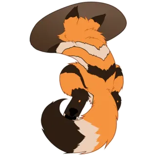 🦊 rubah, hewan, kartun, furry, topi, antropomorfik telegram sticker