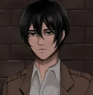 😐 Mikasa Ackerman Attack on Titan Mikasa, Ataque dos Titãs, Anime, Mangá, Personagem, morena, séria telegram sticker