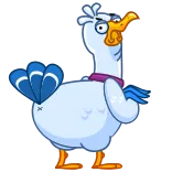 😒 dessin animé, oiseau, oie, animal whatsapp sticker
