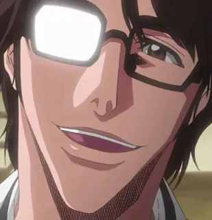 😁 Sosuke Aizen Bleach anime, villain, glasses, manga, aizen telegram sticker