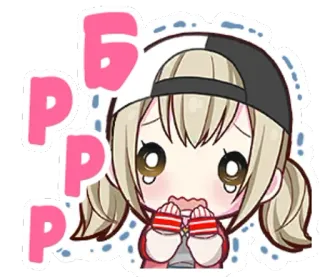 😱 ББББ Anime, Chica, Llorar, Triste, Dibujo animado telegram sticker