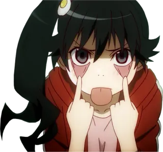 😜 Shinobu Oshino Monogatari anime, girl, tongue, cute, vampire telegram sticker