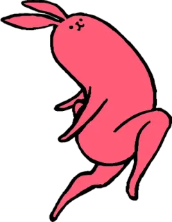 😊 Hase, Kaninchen, Geste, unhöflich, Cartoon, rosa, Tier whatsapp sticker