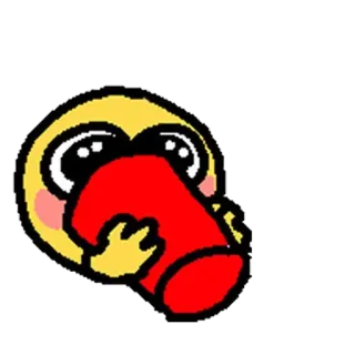 🤔 Emoji, Bebendo, Copo vermelho telegram sticker
