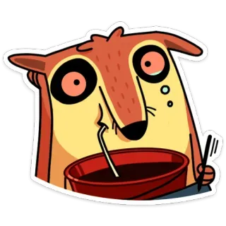 ☕️ animale, cartone animato, bevanda, divertimento, divertente, sticker whatsapp sticker