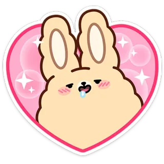 🤤 兔子, 可爱, 卡哇伊, 卡通, 贴纸, 动物 telegram sticker